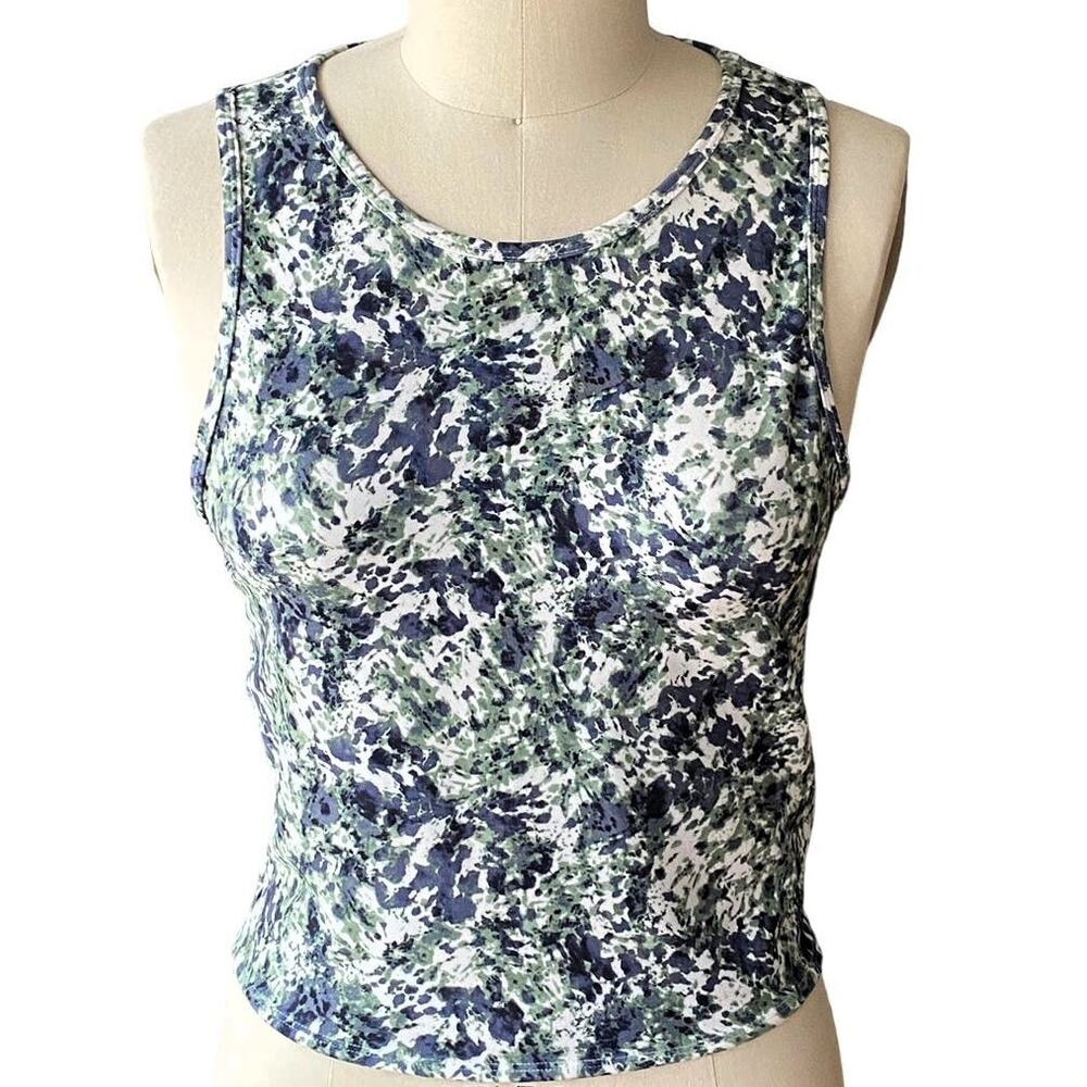 Balance Collection Paint Splatter Sleeveless Activewear Crop Top ~ Women's XL